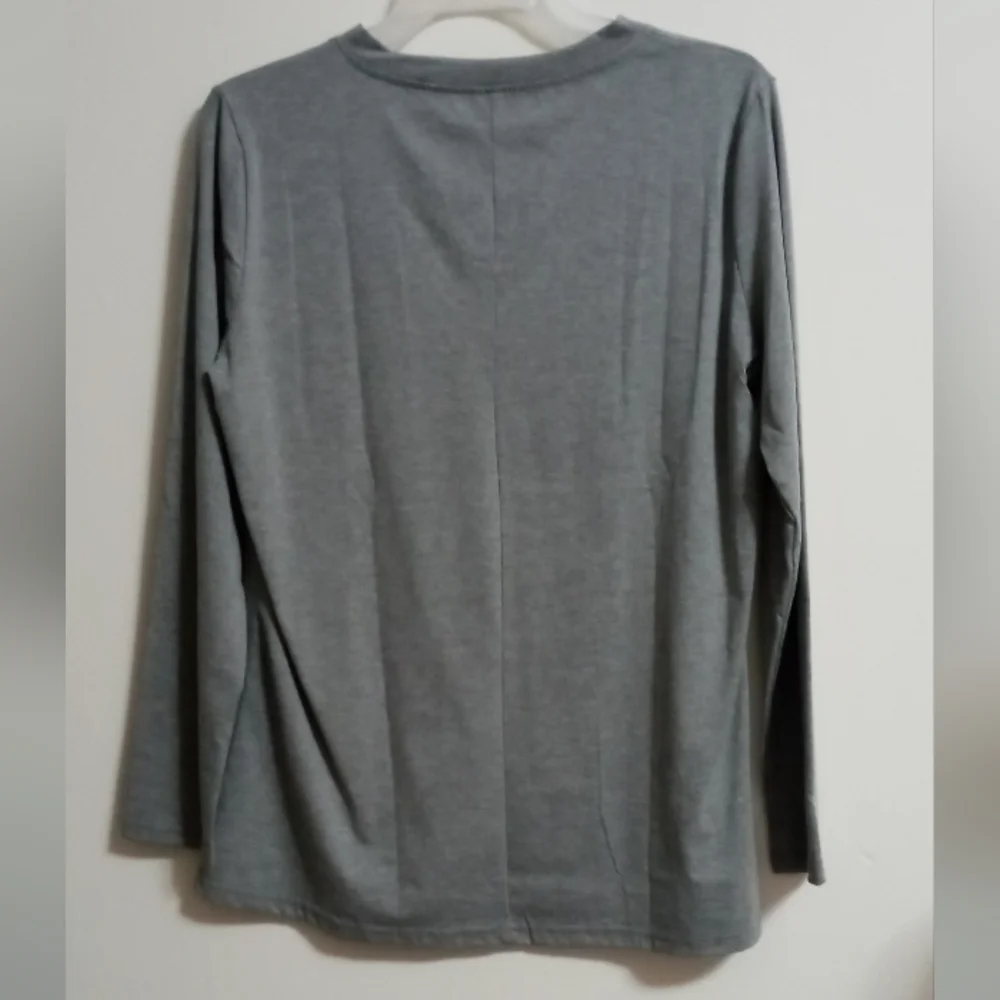 NEW faith over fear top size medium gray 80%cotton 20%polyester - Picture 2 of 5